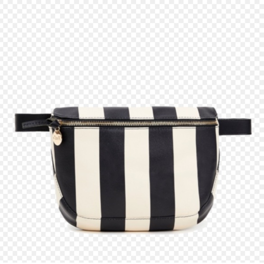 Clare V | Black x Cream Striped OG fanny pack